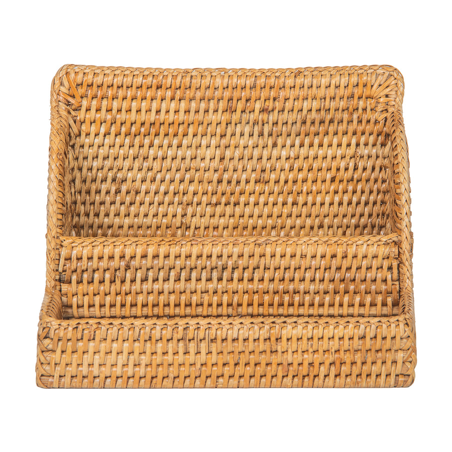La Jolla Rattan Desk Organizer & Amenity Tray, Honey-Brown
