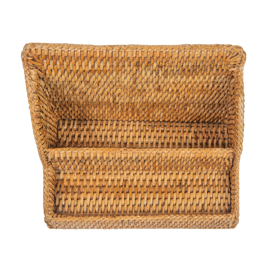 La Jolla Rattan Desk Organizer & Amenity Tray, Honey-Brown