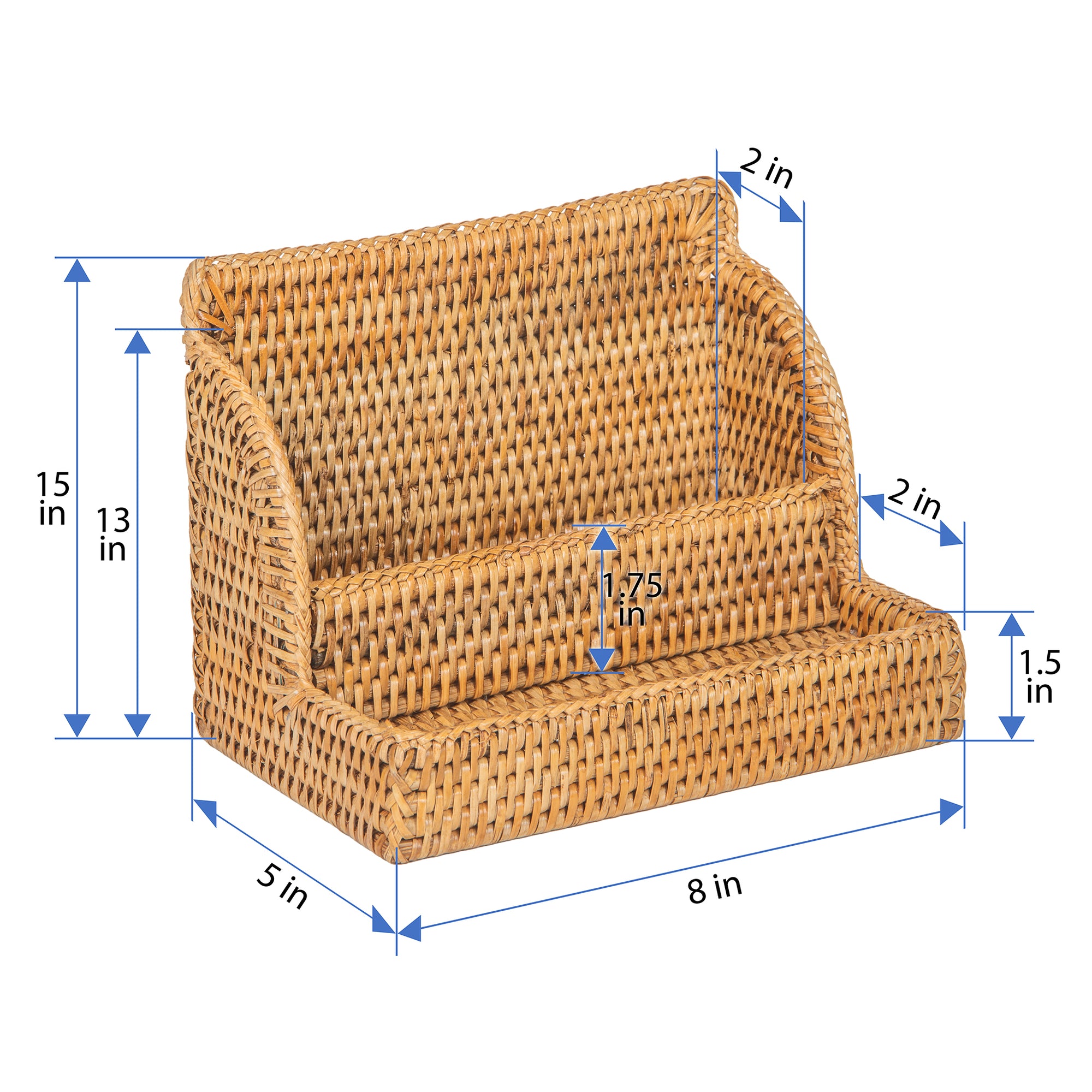La Jolla Rattan Desk Organizer & Amenity Tray, Honey-Brown