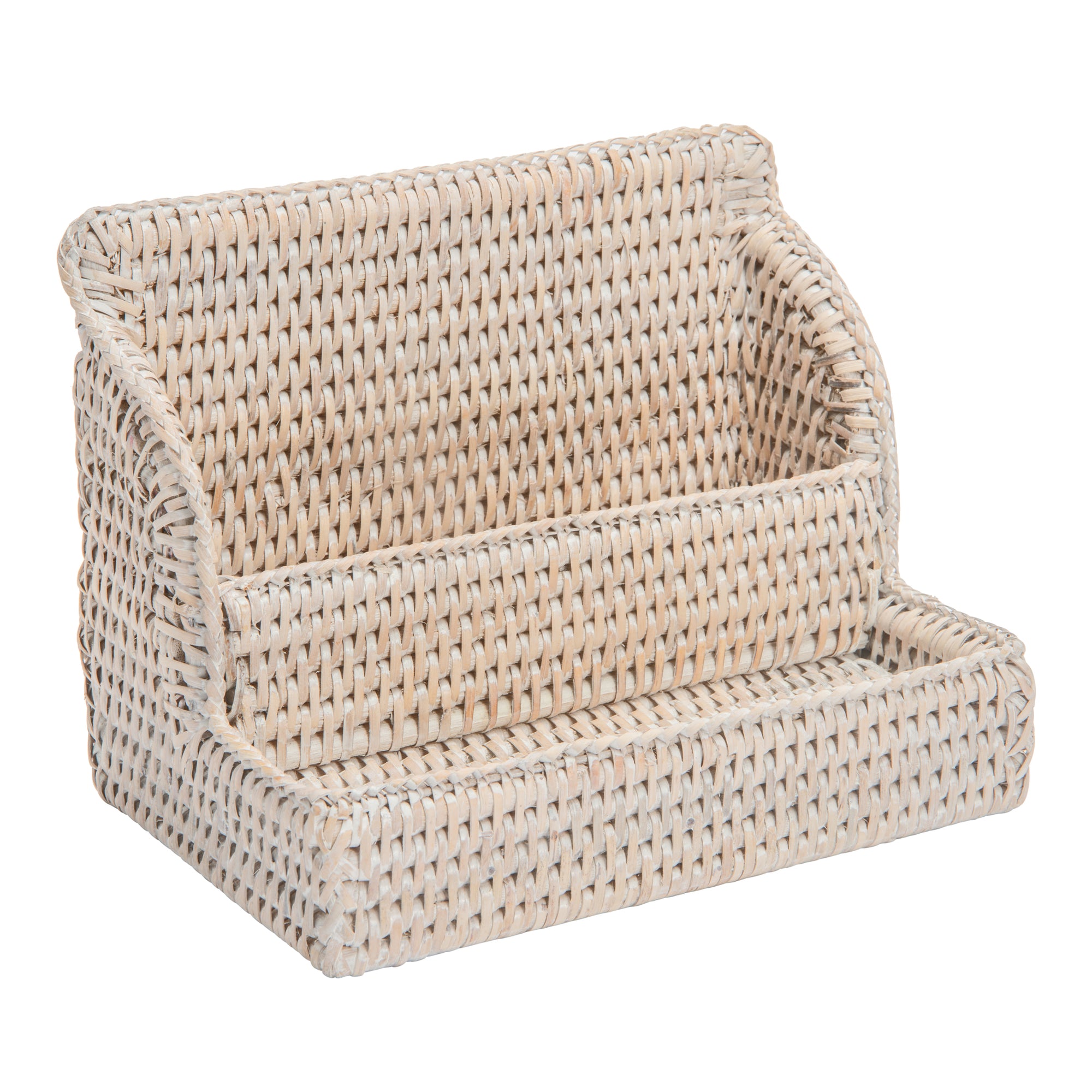 La Jolla Rattan Desk Organizer & Amenity Tray, Honey-Brown
