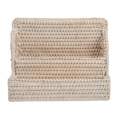 La Jolla Rattan Desk Organizer & Amenity Tray, Honey-Brown