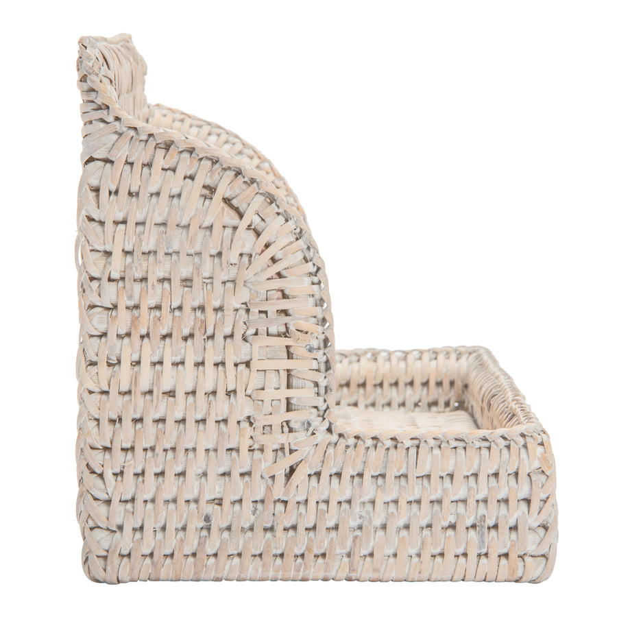 La Jolla Rattan Desk Organizer & Amenity Tray, Honey-Brown