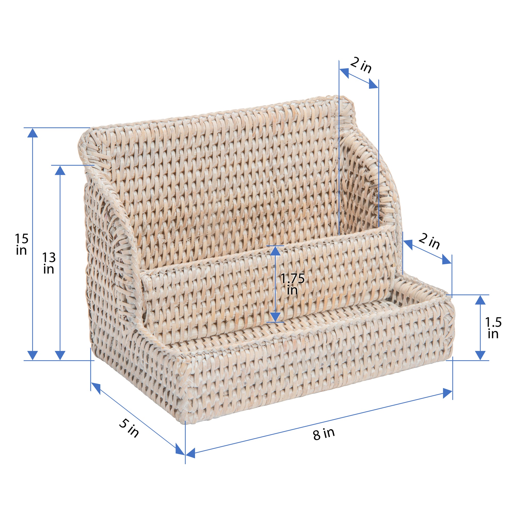 La Jolla Rattan Desk Organizer & Amenity Tray, Honey-Brown