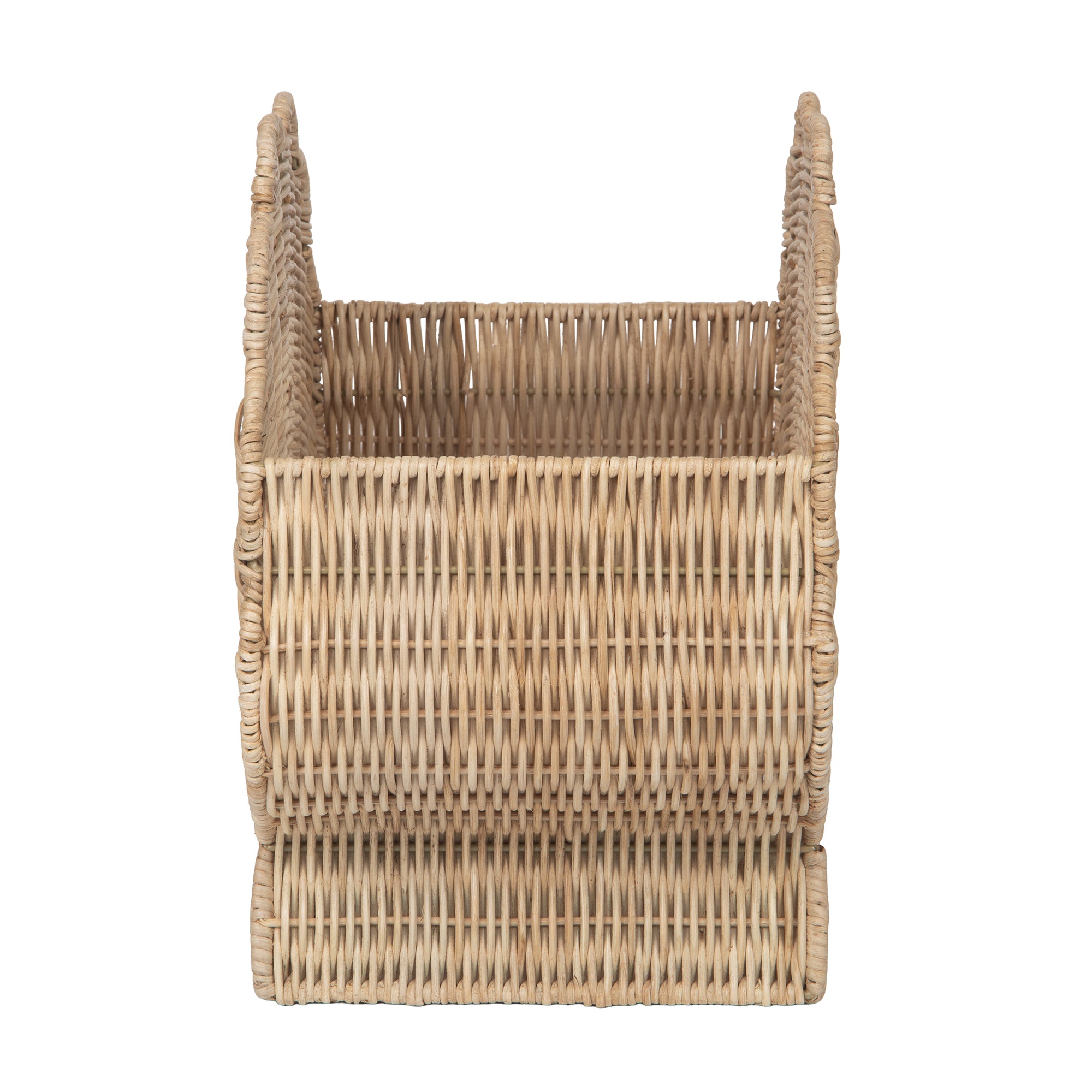 Wicker Shell Magazine and Decorative Storage Basket, Natural