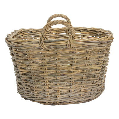 Rattan Kobo Round Basket with Square Top
