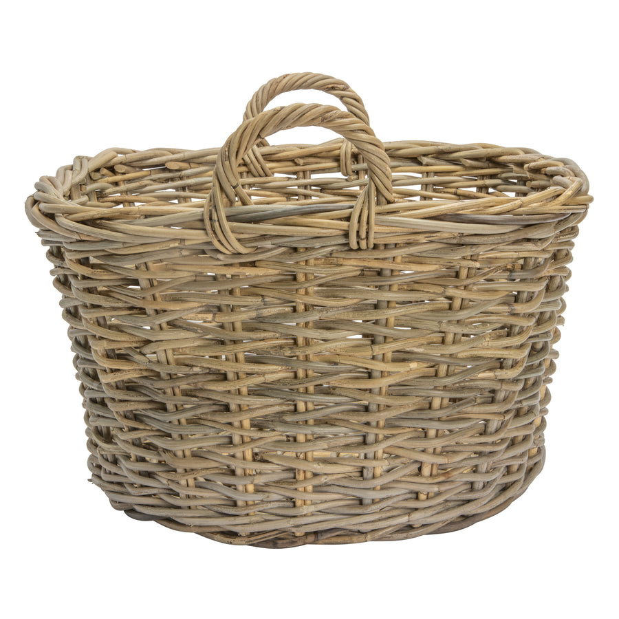 Rattan Kobo Round Basket with Square Top