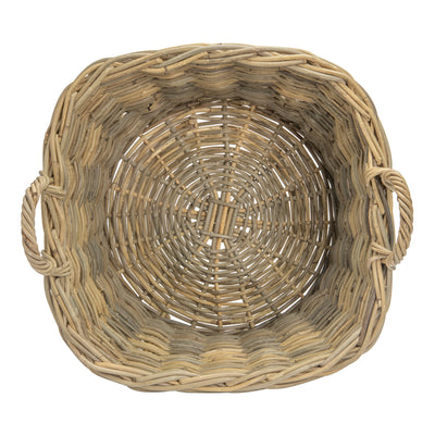 Rattan Kobo Round Basket with Square Top