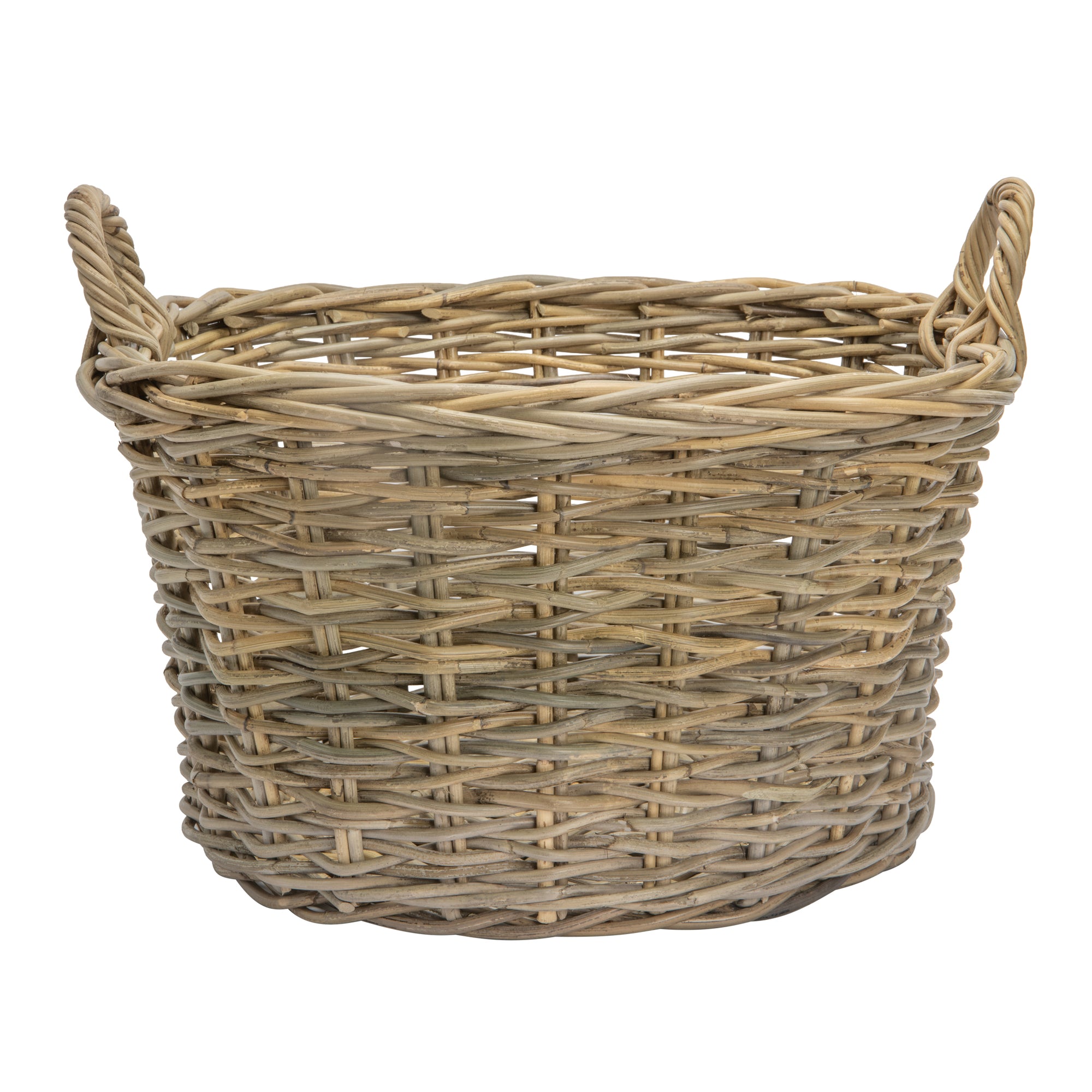 Rattan Kobo Round Basket with Square Top