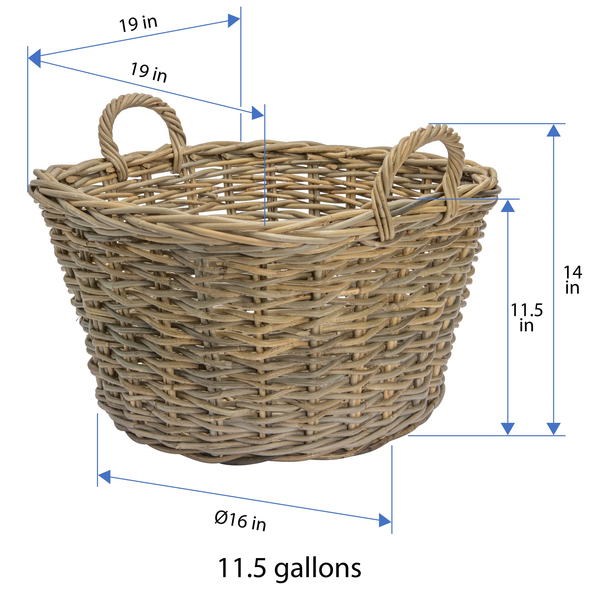 Rattan Kobo Round Basket with Square Top