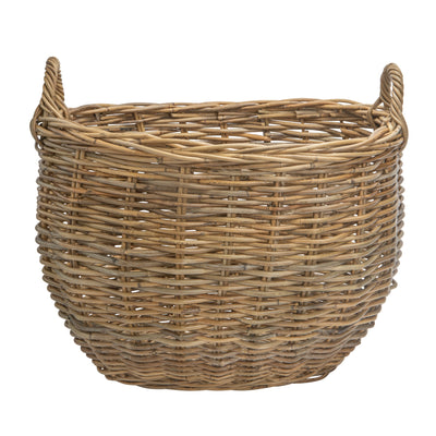 Rattan Kobo Oval Basket with Ear Handles, Large Size