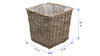 Rattan Kobo Square Planter with Plastic Liner, Gray