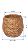 La Jolla Coco Rattan Planter and Bowl