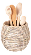 La Jolla Coco Rattan Planter and Bowl