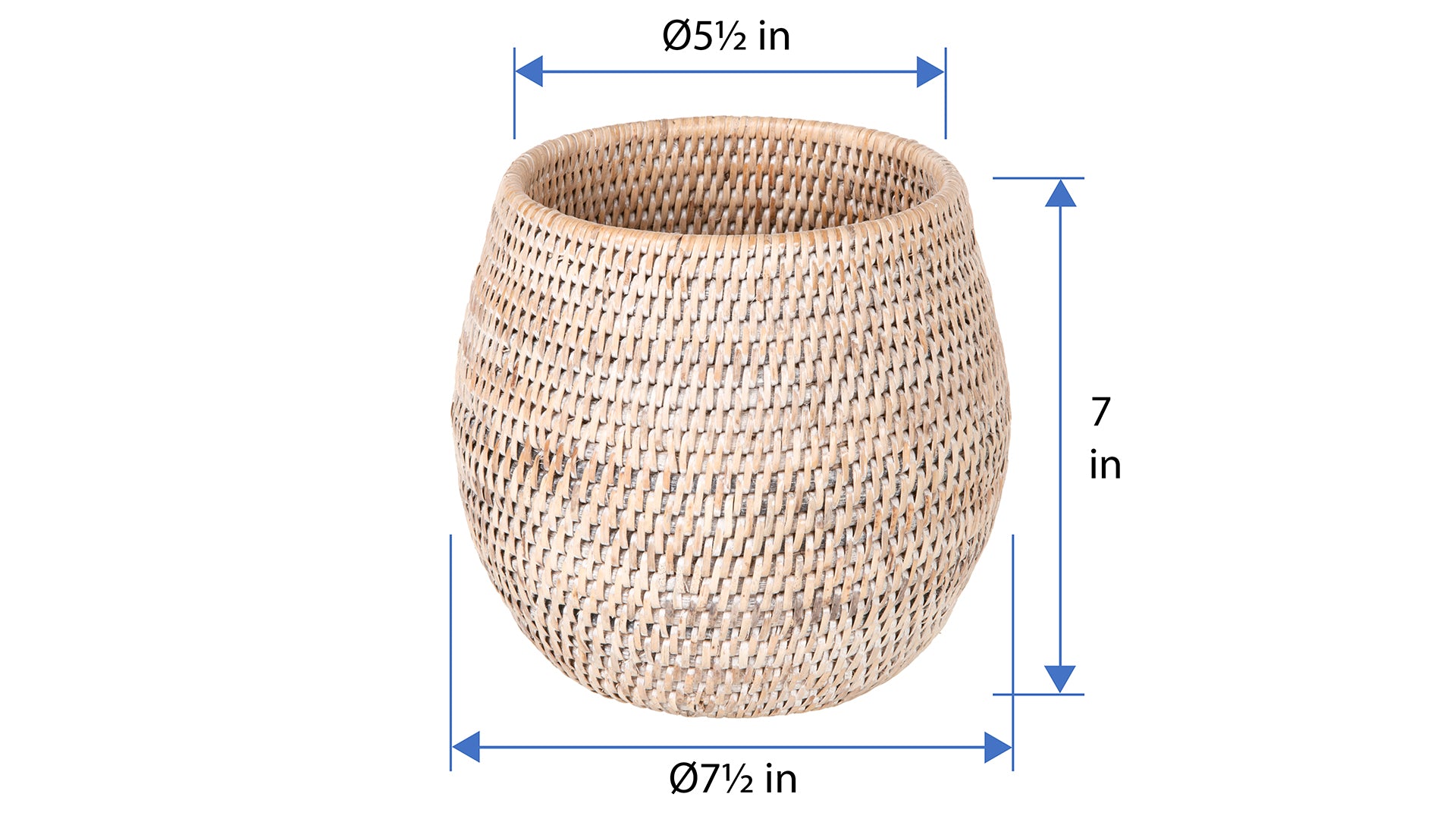 La Jolla Coco Rattan Planter and Bowl