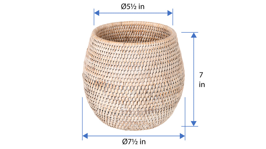 La Jolla Coco Rattan Planter and Bowl