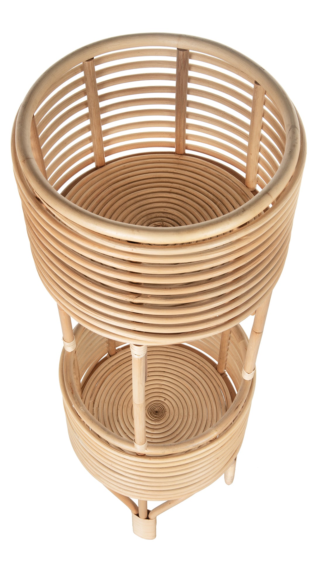 two tier plant stand indoor Kouboo Rattan Indoor Two-Tier Plant Stand, Natural