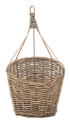 Kobo Rattan Hanging Wall Basket and Planter, Brown-Gray