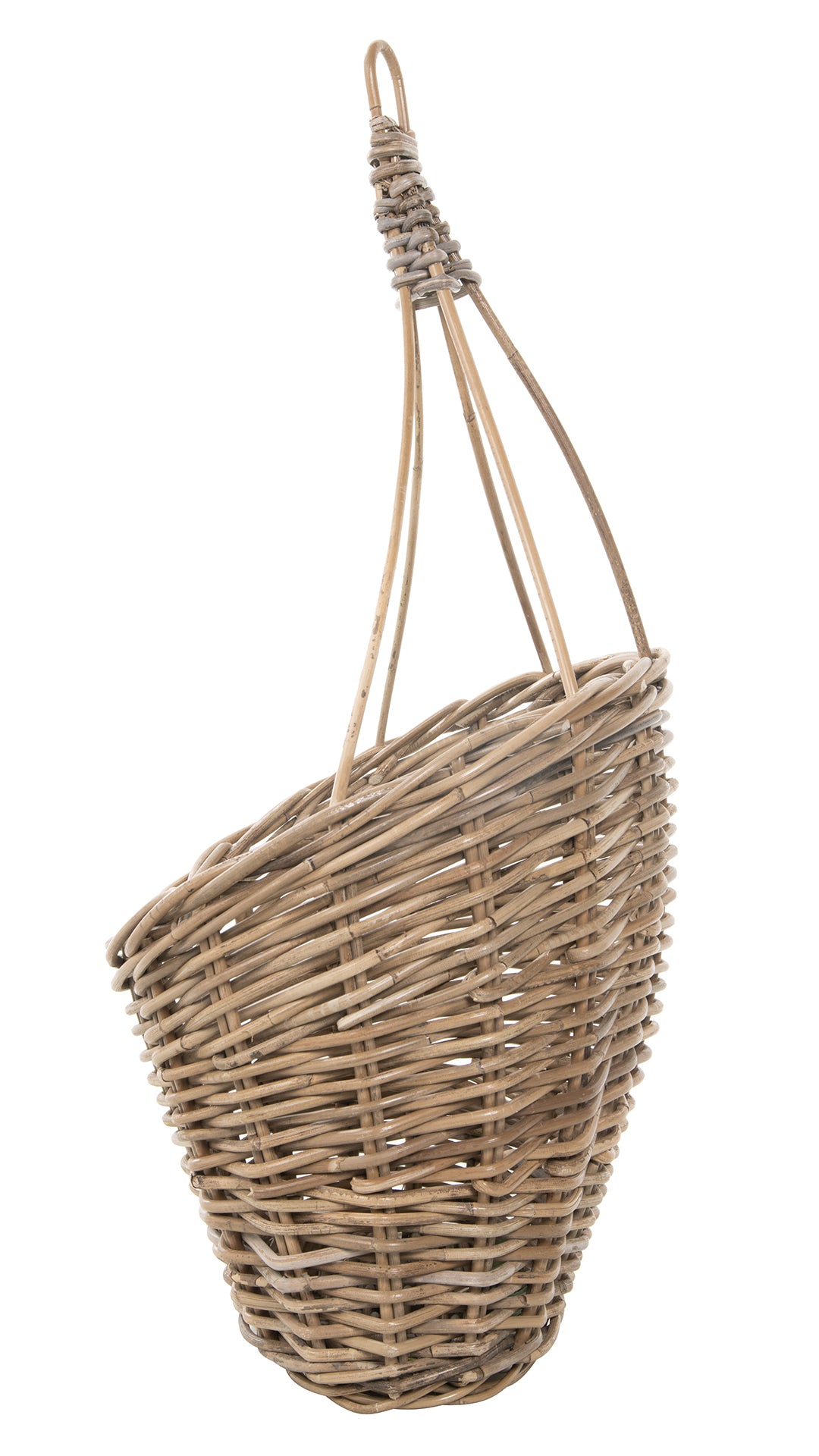 wicker hanging planter basket Kobo Rattan Hanging Wall Basket and Planter, Brown-Gray