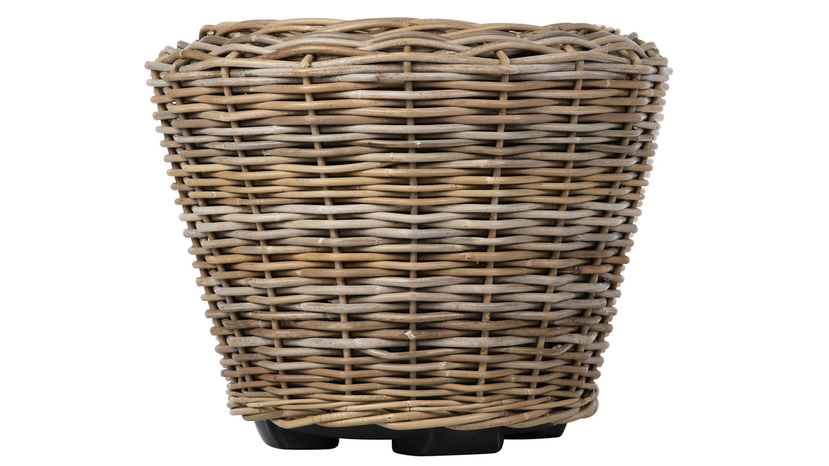 tall rattan plant pot Rattan Kobo Indoor & Outdoor Planter Basket with Plastic Pot