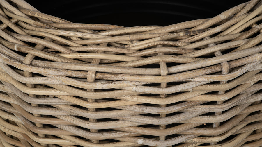 Rattan Kobo Indoor & Outdoor Jar Planter Basket with Plastic Pot