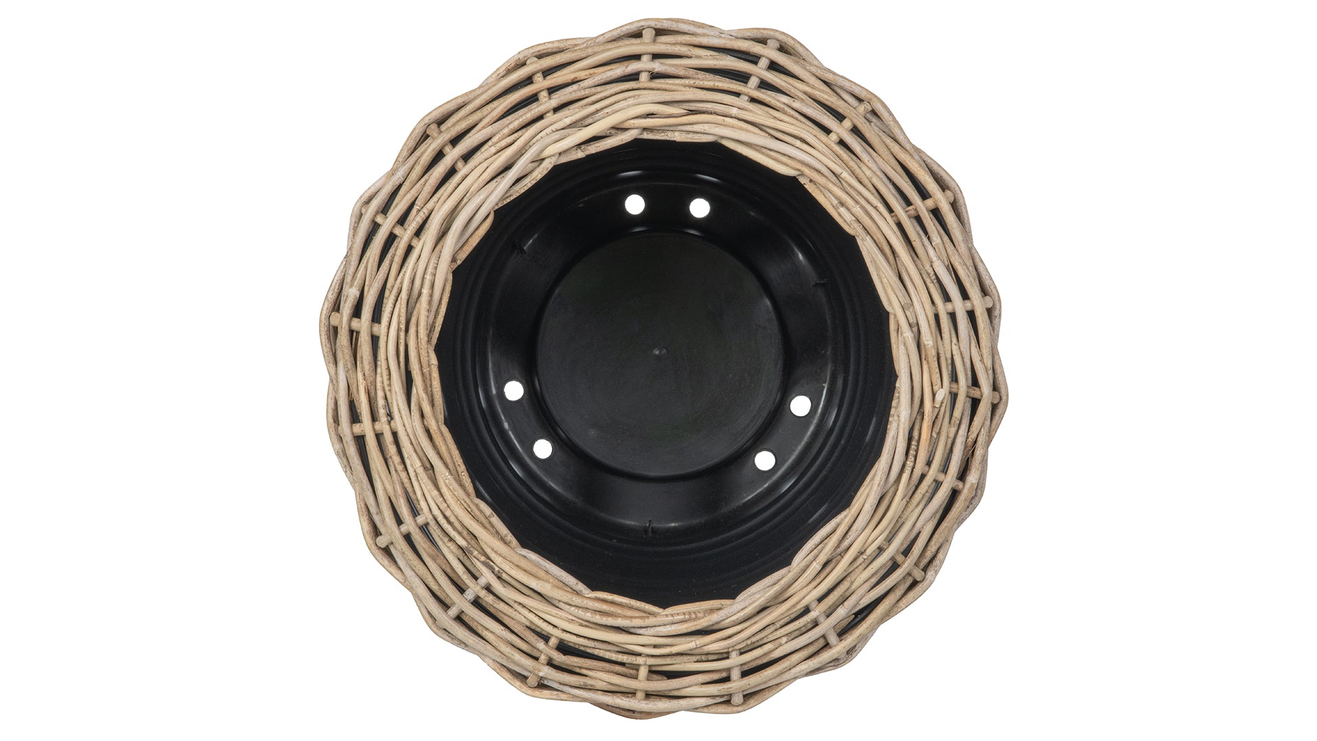 Rattan Kobo Indoor & Outdoor Jar Planter Basket with Plastic Pot