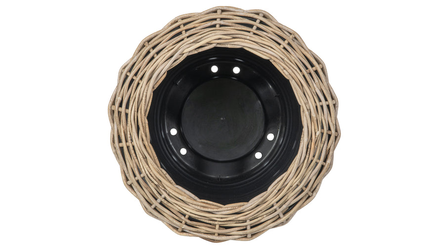 Rattan Kobo Indoor & Outdoor Jar Planter Basket with Plastic Pot