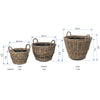 Rattan Kobo Indoor & Outdoor Planter Basket with Ear Handles & Plastic Pot