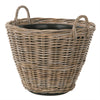 Rattan Kobo Indoor & Outdoor Planter Basket with Ear Handles & Plastic Pot