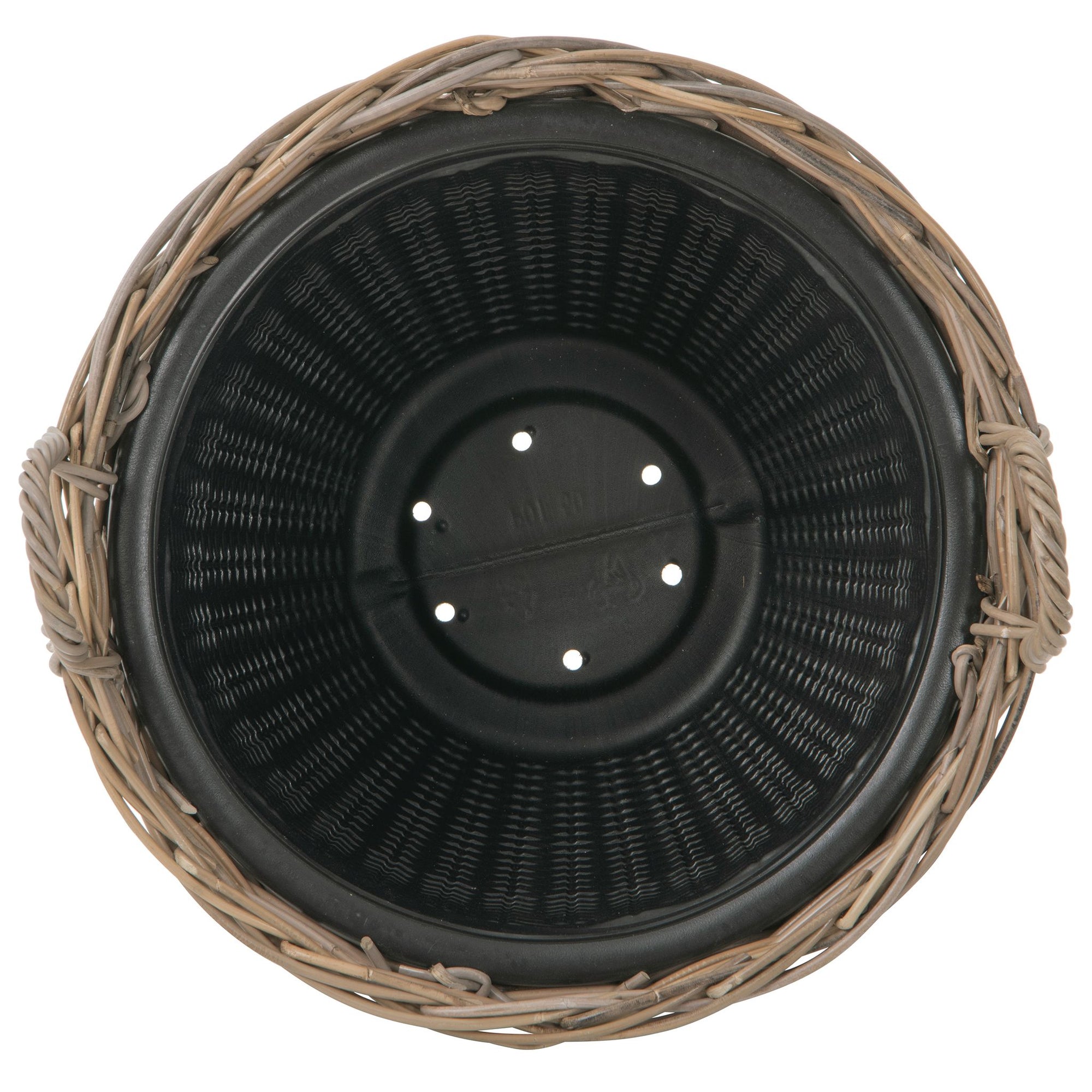 Rattan Kobo Indoor & Outdoor Planter Basket with Ear Handles & Plastic Pot