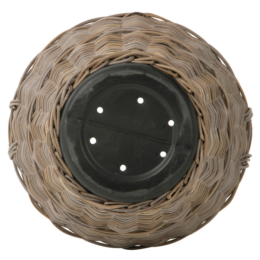 Rattan Kobo Indoor & Outdoor Planter Basket with Ear Handles & Plastic Pot