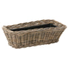 Rectangular Kobo Rattan Indoor and Outdoor Planter Basket - 2.5 Gallon Capacity Plastic Pot Liner