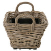 Rattan Kobo Indoor & Outdoor Square Planter Basket with Ear Handles & Plastic Pot