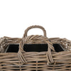 Rattan Kobo Indoor & Outdoor Square Planter Basket with Ear Handles & Plastic Pot