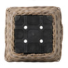 Rattan Kobo Indoor & Outdoor Square Planter Basket with Ear Handles & Plastic Pot