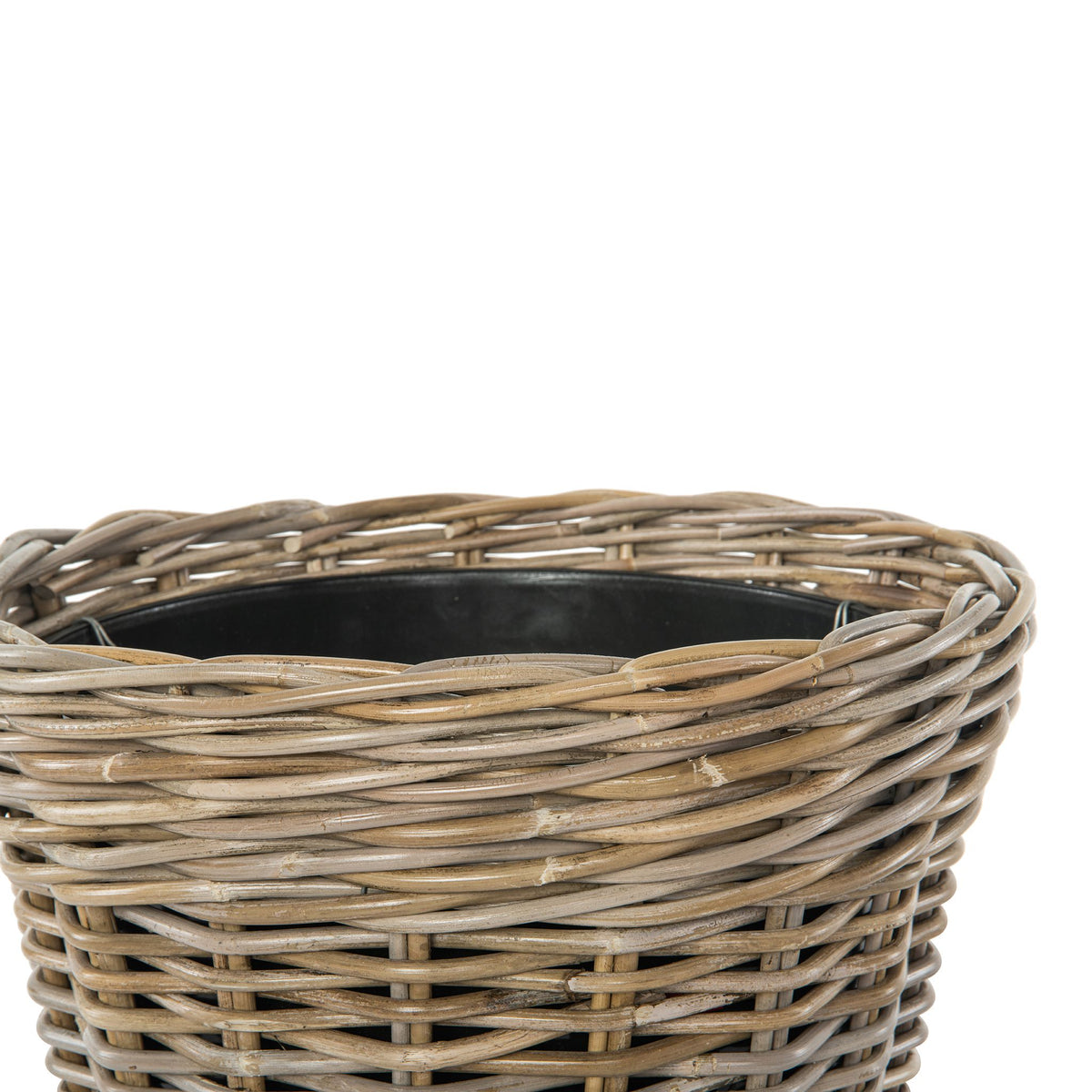 kobo plastic pot planter Rattan Kobo Conical Indoor & Outdoor Planter Basket with Plastic Pot
