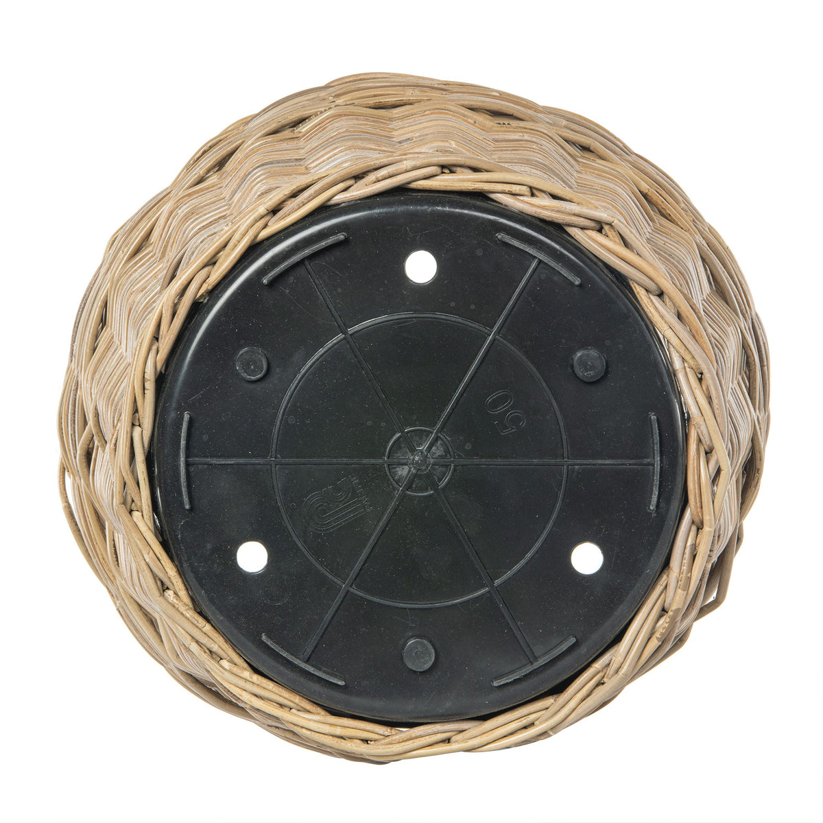 kobo plastic pot planter Rattan Kobo Conical Indoor & Outdoor Planter Basket with Plastic Pot