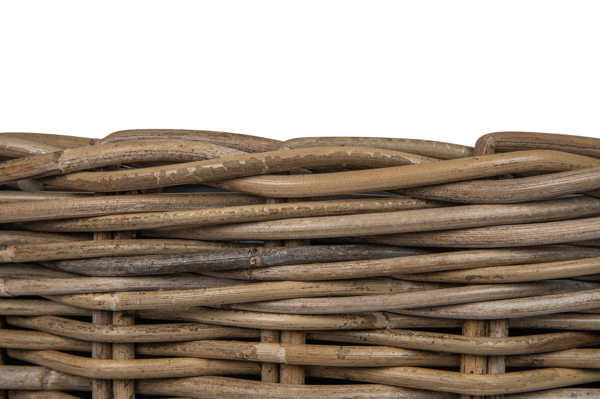 Rattan Kobo Classic Cylinder Indoor & Outdoor Planter Basket, Gray-Brown