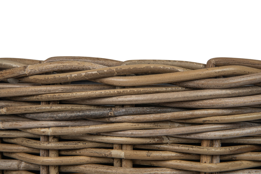 Rattan Kobo Classic Cylinder Indoor & Outdoor Planter Basket, Gray-Brown