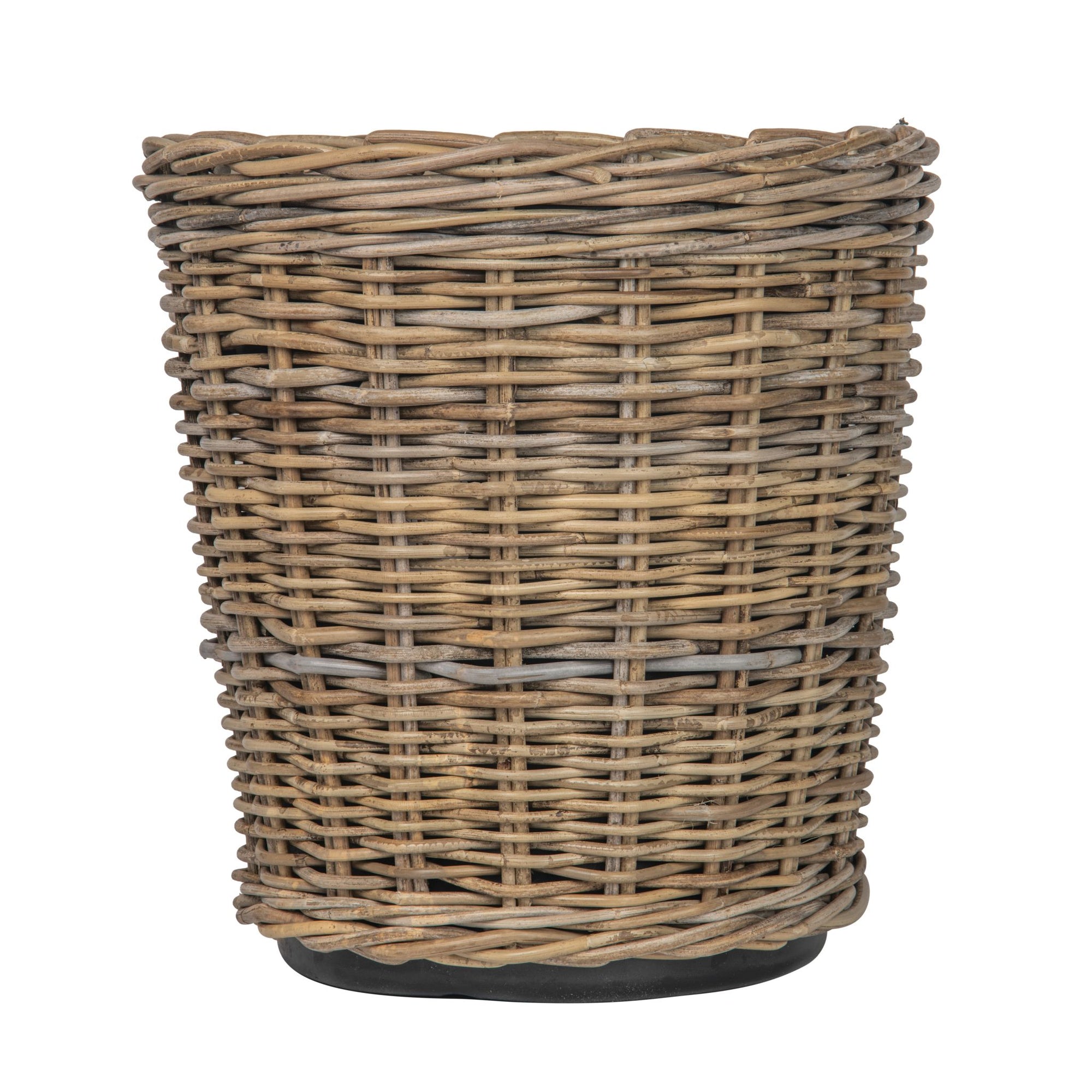 Rattan Kobo Classic Cylinder Indoor & Outdoor Planter Basket, Gray-Brown