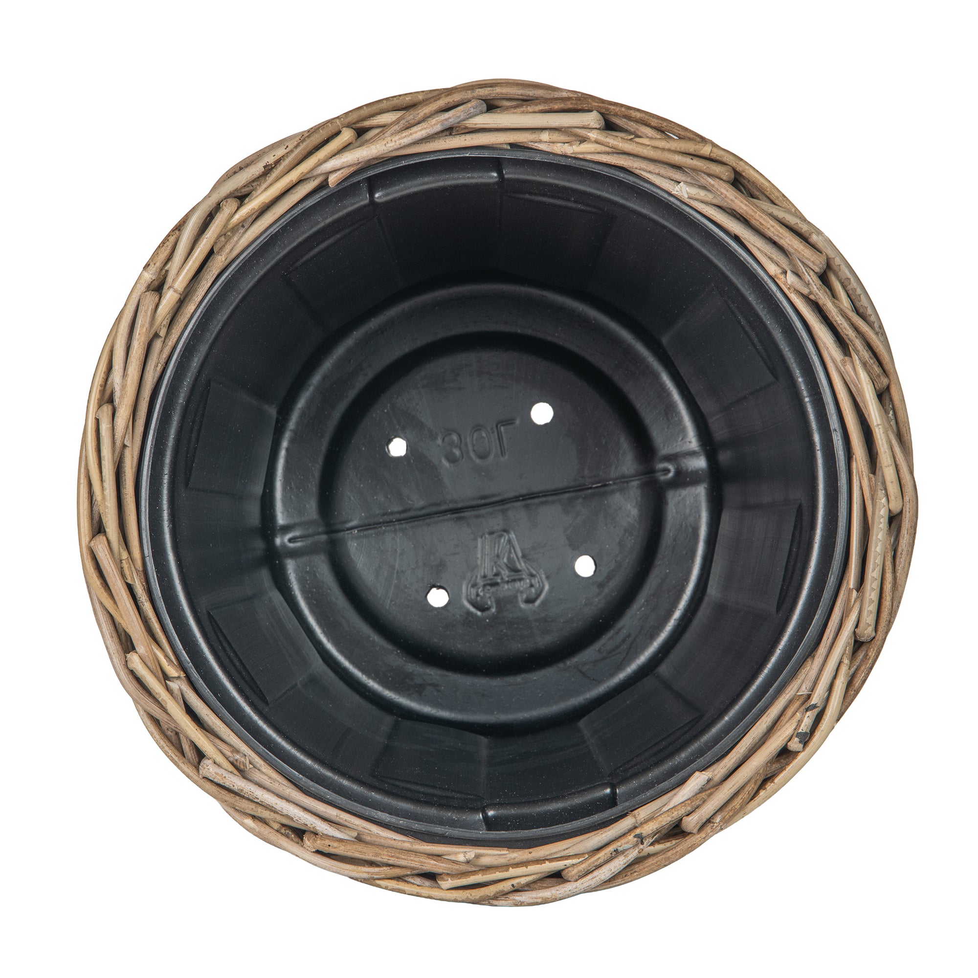 Rattan Kobo Classic Cylinder Indoor & Outdoor Planter Basket, Gray-Brown