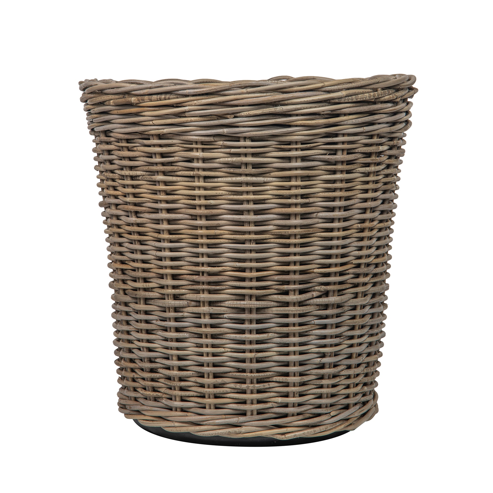 Rattan Kobo Classic Cylinder Indoor & Outdoor Planter Basket, Gray-Brown