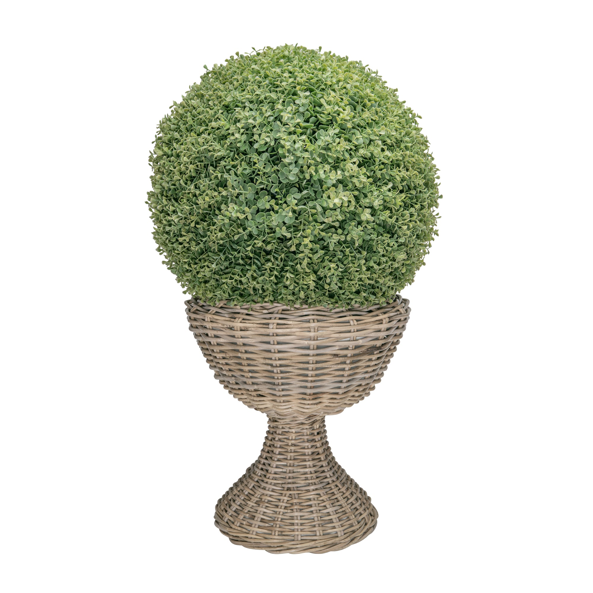 Rattan Kobo Pedestal Indoor & Outdoor Planter Basket with Plastic Pot