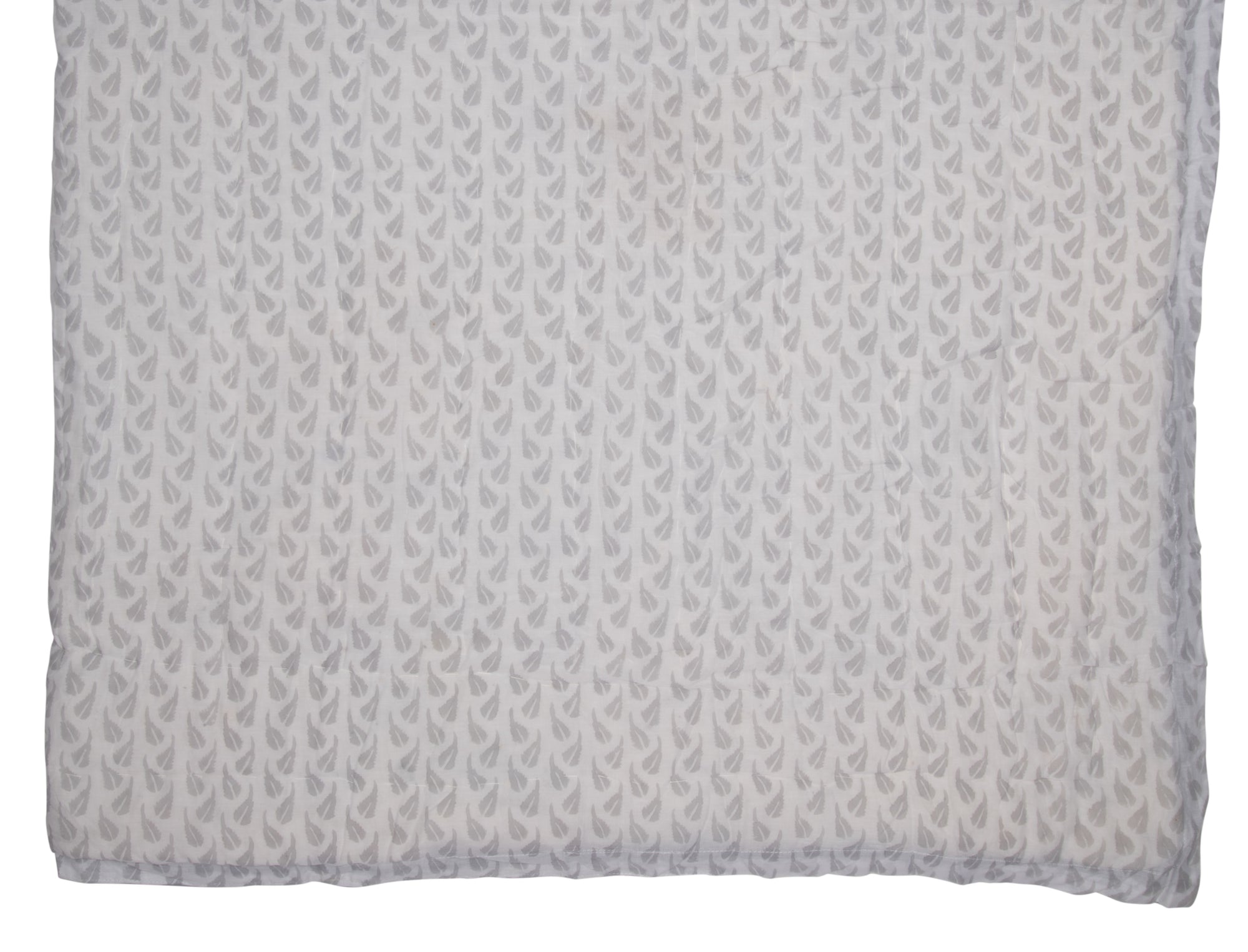 Hand Block Print Cotton Quilt and Bed Spread, Gray