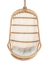 Kouboo Hanging Rattan Swing Chair With White Seat Cushion