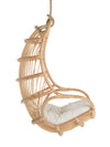 Kouboo Hanging Rattan Swing Chair With White Seat Cushion