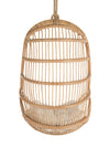 Kouboo Hanging Rattan Swing Chair With White Seat Cushion