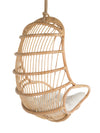 Kouboo Hanging Rattan Swing Chair With White Seat Cushion