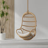 Kouboo Hanging Rattan Swing Chair With White Seat Cushion