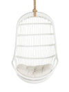 Kouboo Hanging Rattan Swing Chair With White Seat Cushion