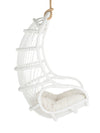 Kouboo Hanging Rattan Swing Chair With White Seat Cushion